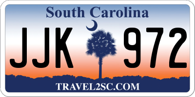 SC license plate JJK972