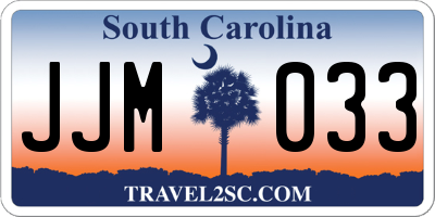 SC license plate JJM033