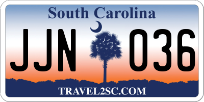 SC license plate JJN036