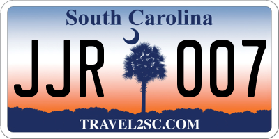 SC license plate JJR007