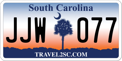 SC license plate JJW077