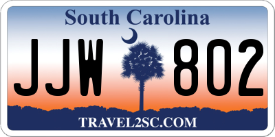 SC license plate JJW802