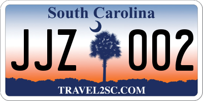 SC license plate JJZ002