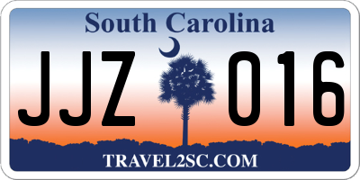 SC license plate JJZ016