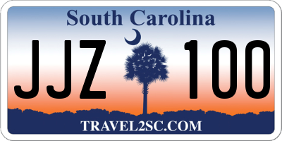 SC license plate JJZ100