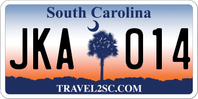 SC license plate JKA014