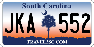 SC license plate JKA552