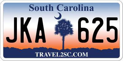 SC license plate JKA625