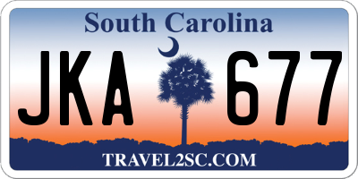 SC license plate JKA677