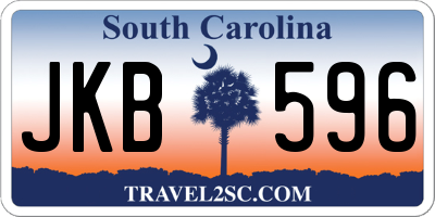 SC license plate JKB596