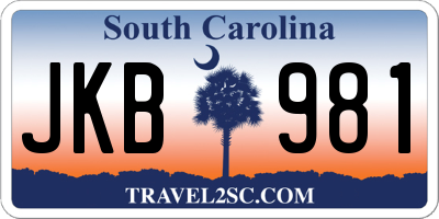 SC license plate JKB981