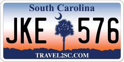 SC license plate JKE576