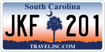 SC license plate JKF201