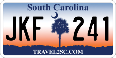 SC license plate JKF241
