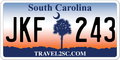 SC license plate JKF243