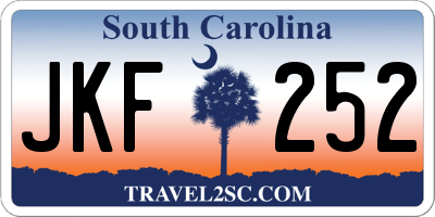 SC license plate JKF252