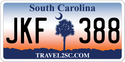 SC license plate JKF388