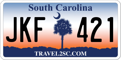 SC license plate JKF421