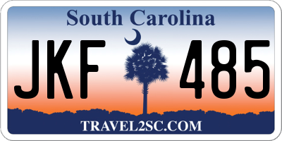 SC license plate JKF485