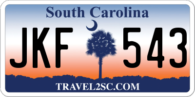 SC license plate JKF543
