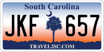 SC license plate JKF657