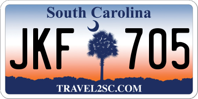 SC license plate JKF705