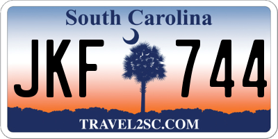 SC license plate JKF744