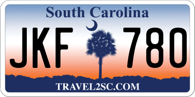 SC license plate JKF780