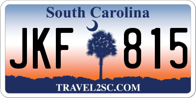 SC license plate JKF815