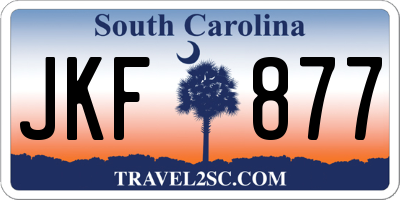 SC license plate JKF877