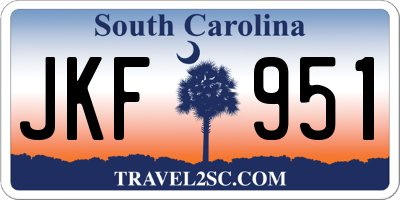 SC license plate JKF951