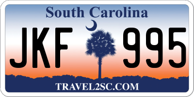 SC license plate JKF995