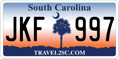 SC license plate JKF997