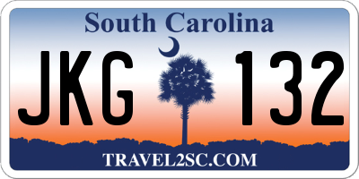 SC license plate JKG132