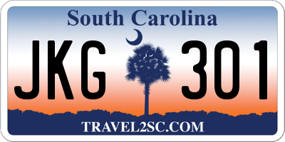 SC license plate JKG301