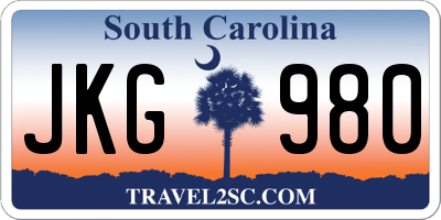 SC license plate JKG980