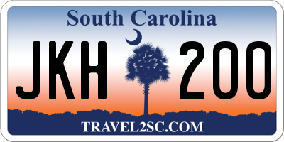 SC license plate JKH200