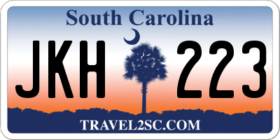 SC license plate JKH223