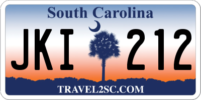 SC license plate JKI212