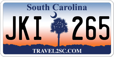 SC license plate JKI265
