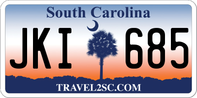 SC license plate JKI685