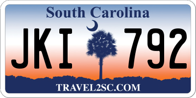 SC license plate JKI792