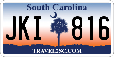 SC license plate JKI816