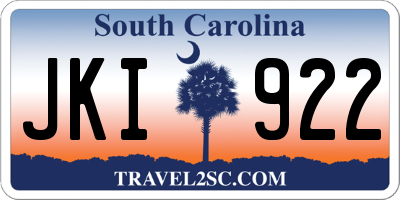 SC license plate JKI922