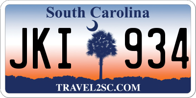 SC license plate JKI934