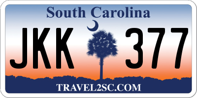 SC license plate JKK377