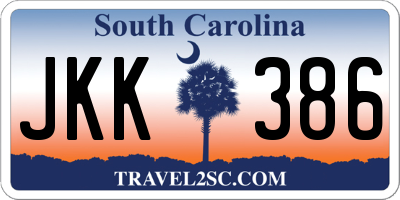 SC license plate JKK386