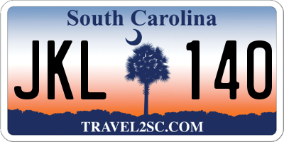 SC license plate JKL140
