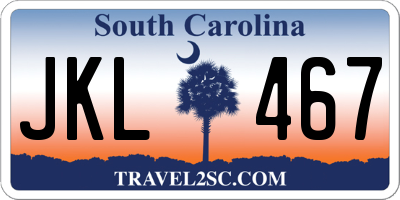 SC license plate JKL467