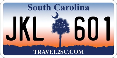 SC license plate JKL601